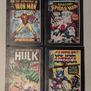 Set of Four Marvel Comic Canvas Covers